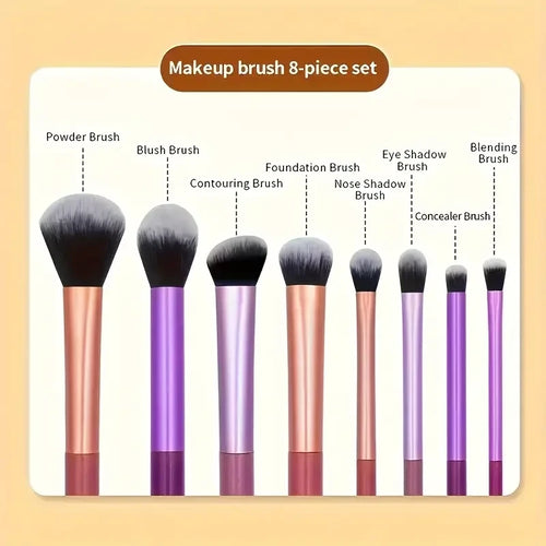 8-Piece Professional Makeup Brush Set